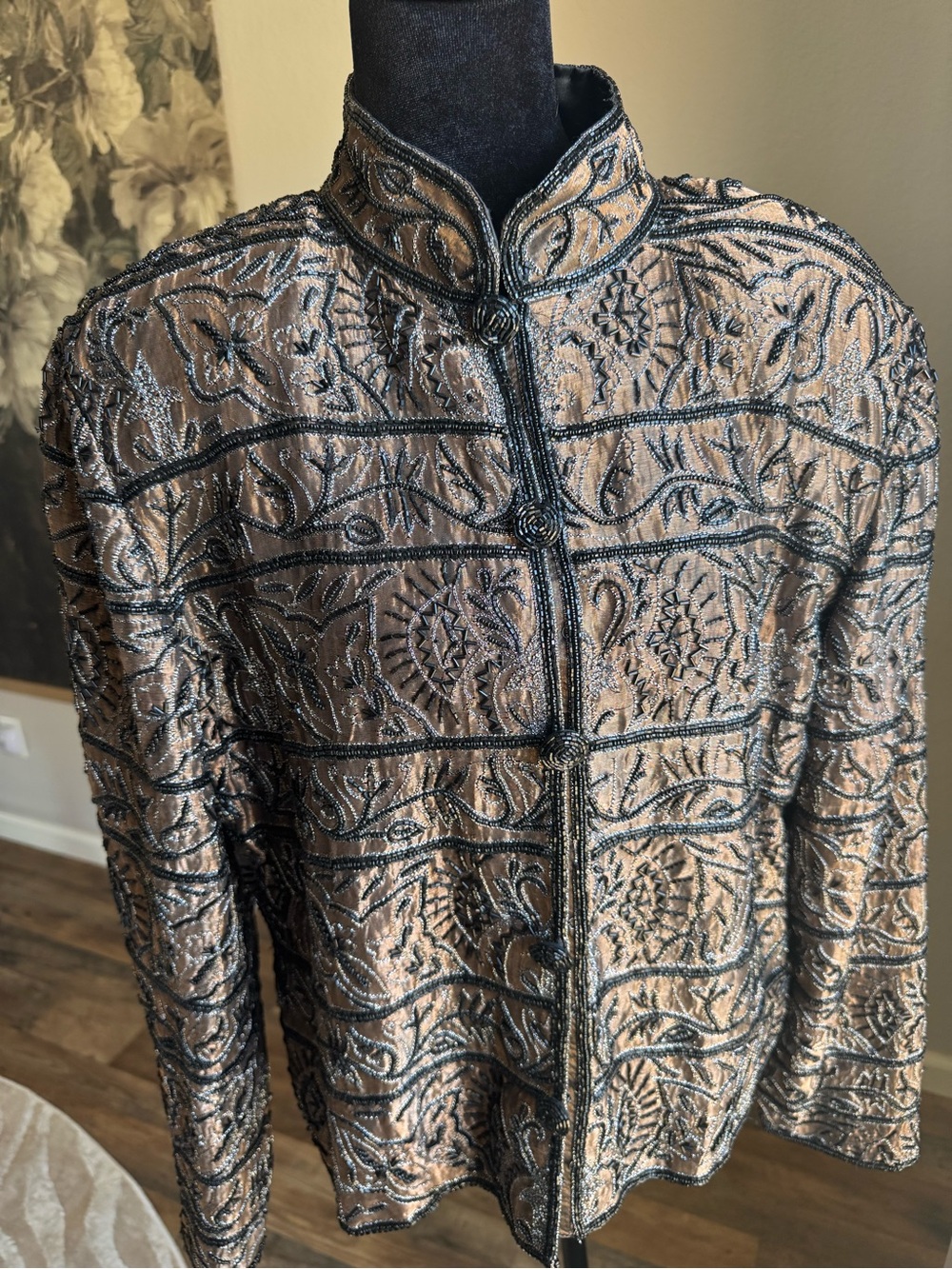Vintage Adrianna Papell Black Evening Jacket Label Detail